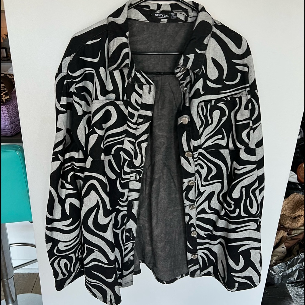 Nasty Gal Denim Swirl Jacket